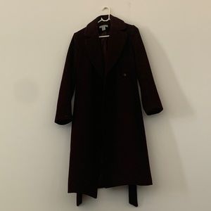 H&M BURGUNDY FALL COAT